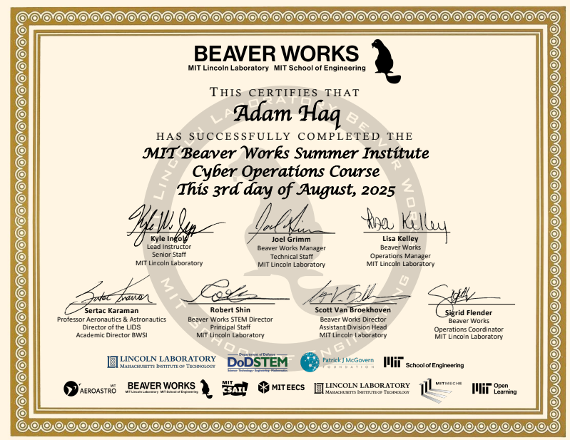 BWSI Certificate Preview
