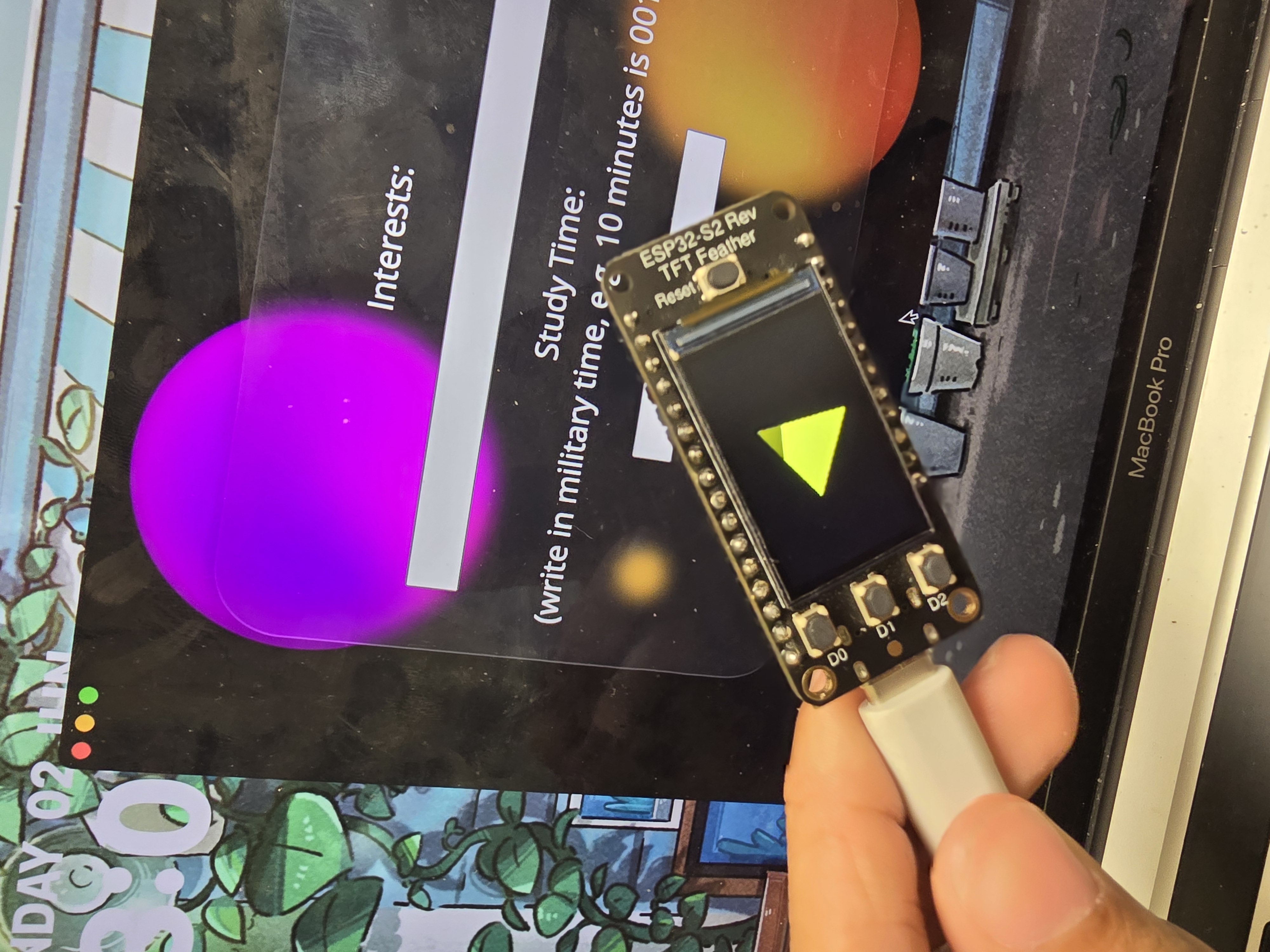 Close-up of hackathon project setup