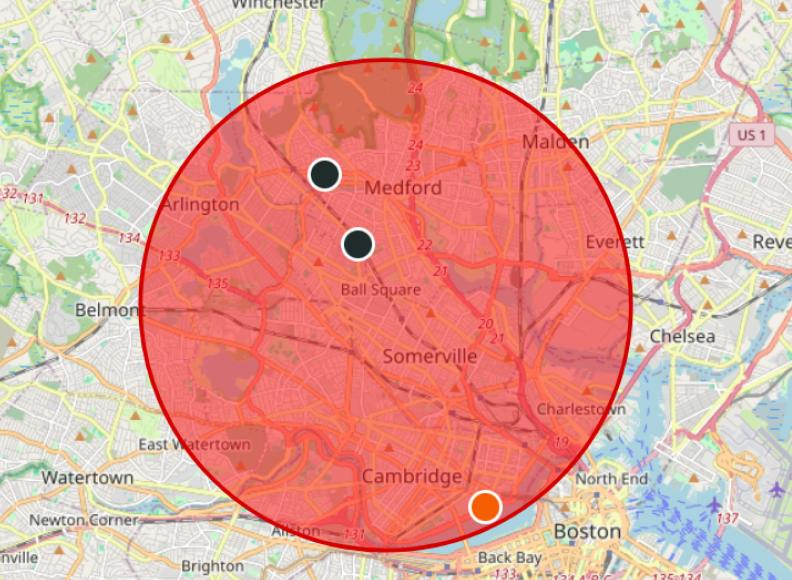 MetroTag map view showing player locations