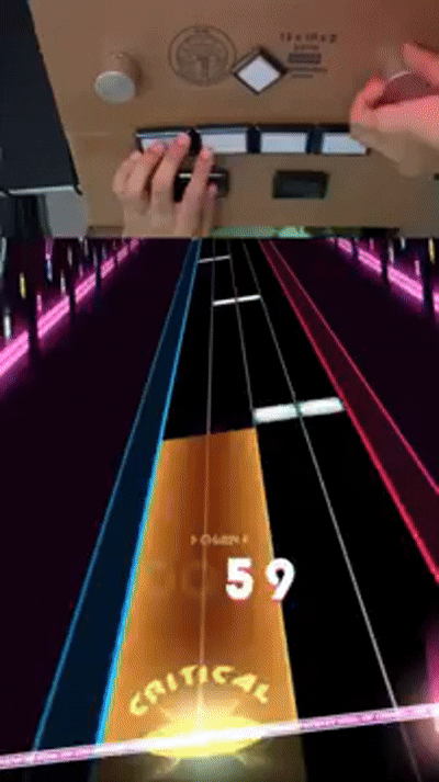 Custom rhythm game controller in action